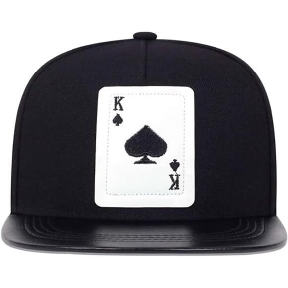 Snapback Hat for Men Women Poker K Black - Picture 2 of 3